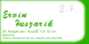 ervin huszarik business card